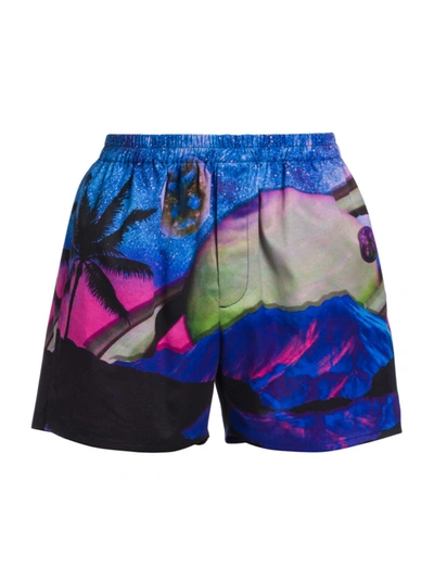 Shop Valentino Men's Water Sky Printed Shorts