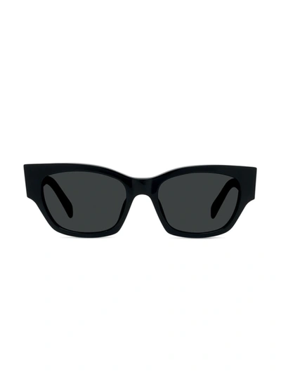 Shop Celine Women's 54mm Rectangular Sunglasses In Black