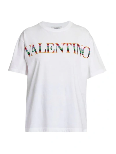 VALENTINO WOMEN'S SEQUIN-EMBELLISHED LOGO T-SHIRT 400014905996