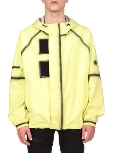 Shop Givenchy Men's Printed Raglan Windbreaker Jacket In Lemonade Yellow