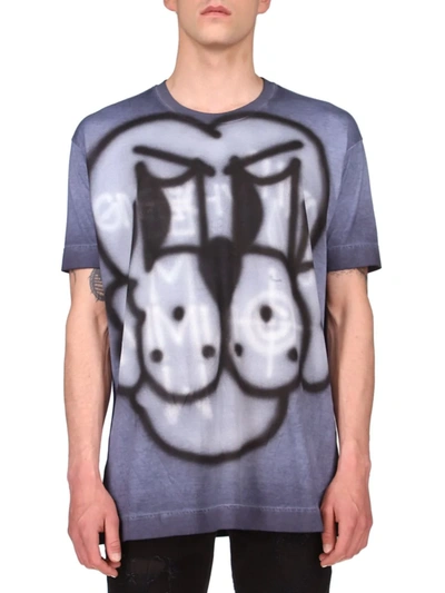 Shop Givenchy Men's Ghost Dog Print Oversized T-shirt In Night Blue