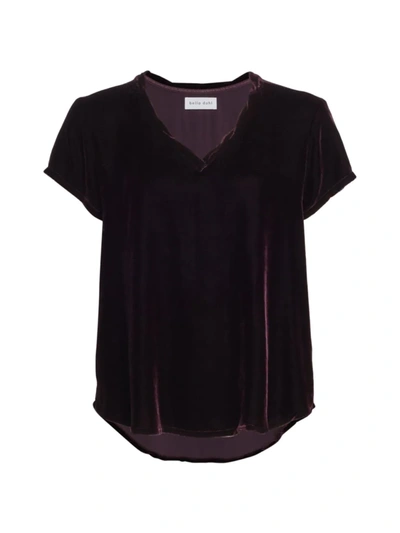 Shop Bella Dahl Women's Velvet V-neck T-shirt In Currant