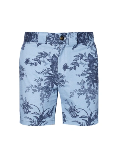 Shop Erdem Men's Lucas Floral-print Shorts In Blue Navy