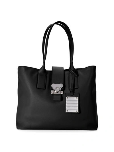 Shop Fpm Men's On The Road Leather East West Tote In Black Leather