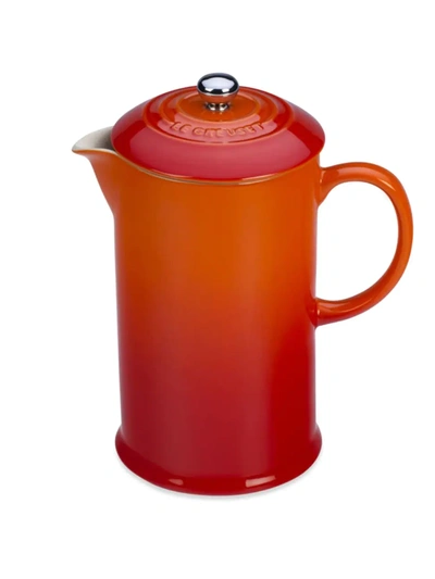 Shop Le Creuset Stoneware Cafetiere French Press In Flame