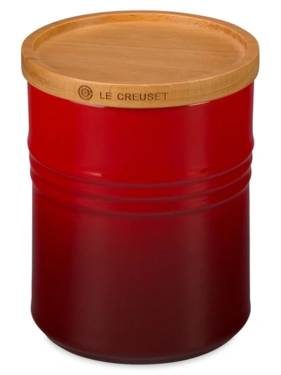 Shop Le Creuset 2.5-quart Cerise Canister With Wood Lid