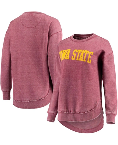 Shop Pressbox Women's Cardinal Iowa State Cyclones Vintage-like Wash Pullover Sweatshirt