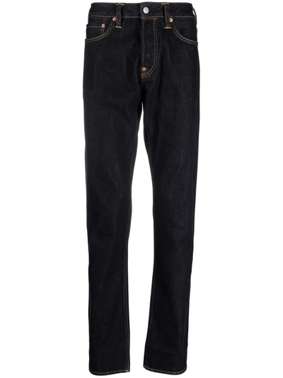 Shop Evisu Low-rise Slim-fit Jeans In Blau