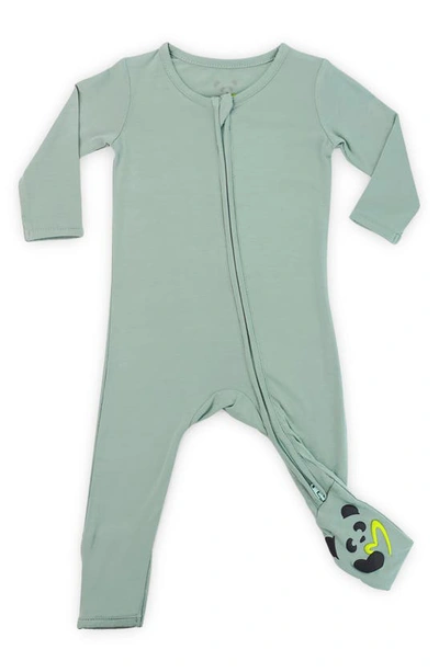 Shop Bellabu Bear Kids' Misty Convertible Footie Pajamas In Misty Green
