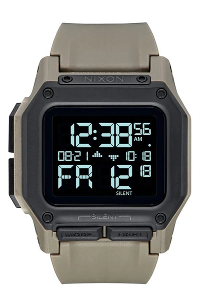Shop Nixon Regulus Digital Watch, 46mm In Sand/ Black/ Sand