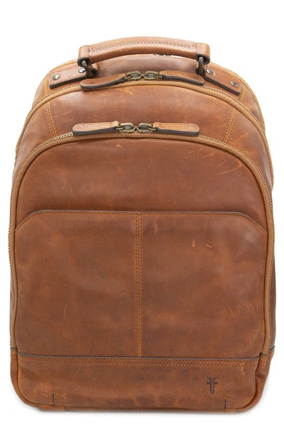 Shop Frye Logan Leather Backpack In Cognac