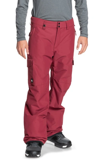 Shop Quiksilver Porter Ski Pants In Ruby Wine - Solid