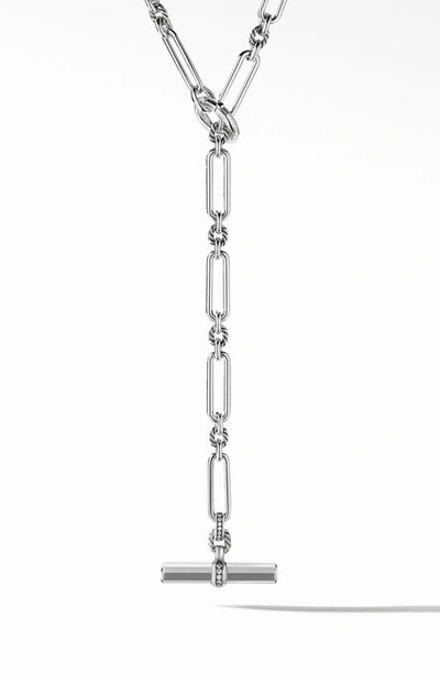 Shop David Yurman Lexington Diamond Necklace In Diamond/ Silver