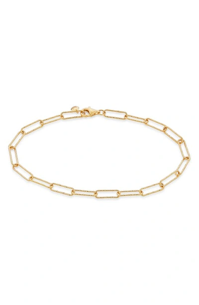 Shop Monica Vinader Alta Textured Chain Link Bracelet In Yellow Gold