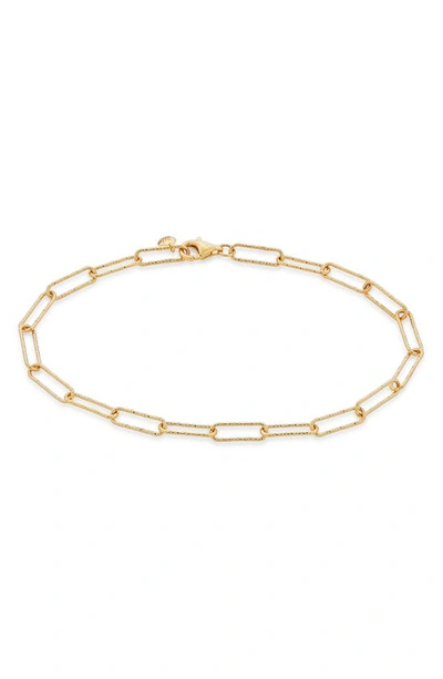 Monica Vinader Gold Plated Vermeil Silver Alta Textured Chain Bracelet In Yellow Gold
