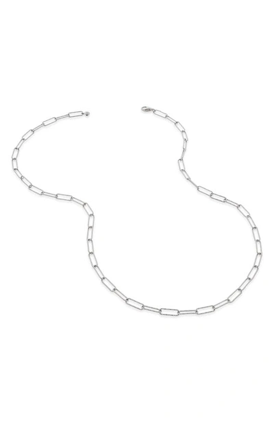 Shop Monica Vinader Alta Textured Chain Link Necklace In Silver