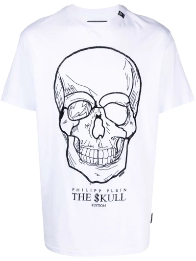 Shop Philipp Plein Skull-print Cotton T-shirt In 白色