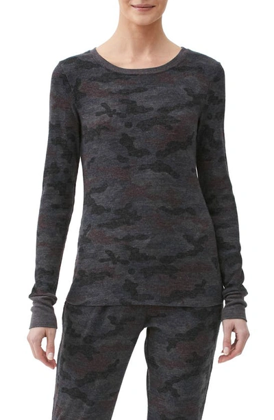 Shop Michael Stars Juliet Camo Print Thermal Top In Oxide