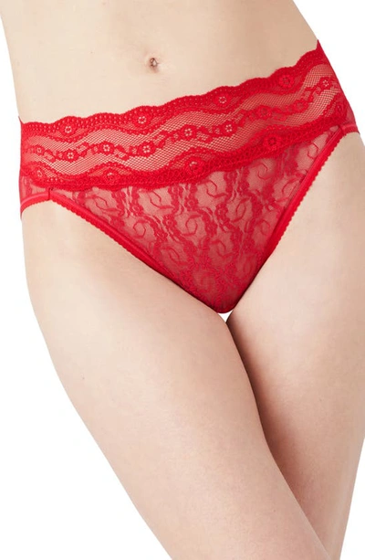 Shop B.tempt'd By Wacoal Lace Kiss High Cut Panties In Crimson Red
