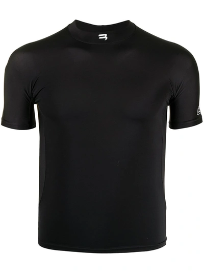 Balenciaga Fitted Logo Mock-neck Top In Black | ModeSens