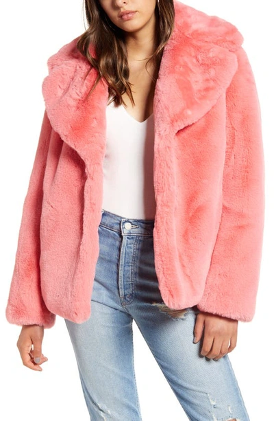 Shop Kendall + Kylie Faux Fur Jacket In Coral