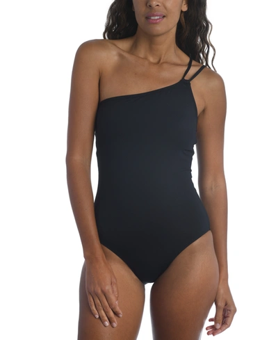 Shop La Blanca One-shoulder Tummy-control One-piece Swimsuit Women's Swimsuit In Black