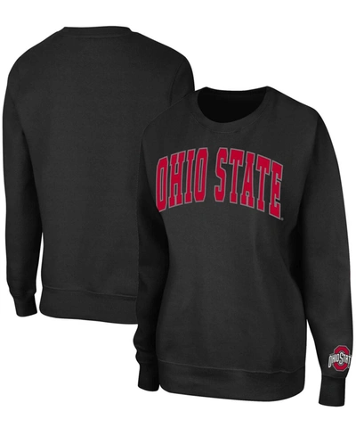 Colosseum Women's Black Ohio State Buckeyes Campanile Pullover Sweatshirt In Black