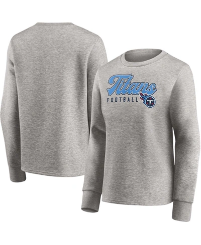 Shop Fanatics Women's Heathered Gray Tennessee Titans Fan Favorite Script Pullover Sweatshirt