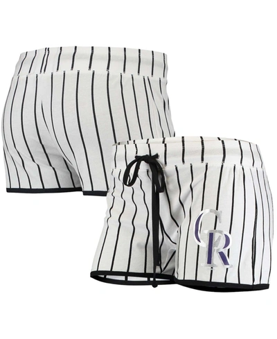 Shop Concepts Sport Women's White Colorado Rockies Vigor Pinstripe Sleep Short