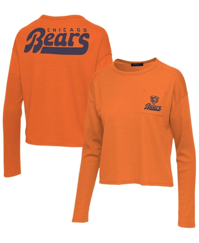 Shop Junk Food Women's Orange Chicago Bears Pocket Thermal Long Sleeve T-shirt