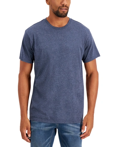 Shop Alfani Men's Crewneck T-shirt, Created For Macy's In Navy Hthr
