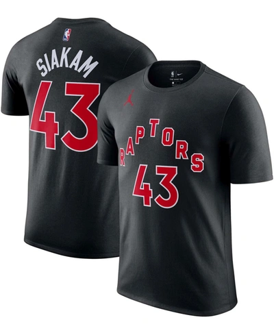 Shop Jordan Men's Pascal Siakam Black Toronto Raptors 2020/21 Statement Name And Number T-shirt