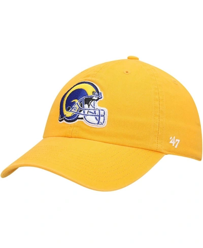 Shop 47 Brand Men's Gold Los Angeles Rams Clean Up Legacy Adjustable Hat