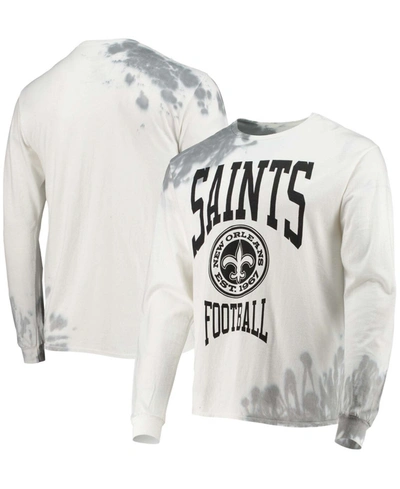 Shop Junk Food Men's White New Orleans Saints Tie-dye Long Sleeve T-shirt