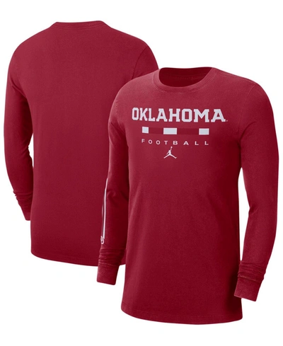Shop Jordan Men's Crimson Oklahoma Sooners Word Long Sleeve T-shirt