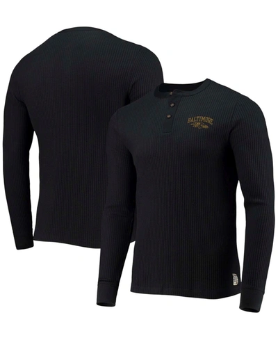 Shop Junk Food Men's Black Baltimore Ravens Thermal Henley Long Sleeve T-shirt