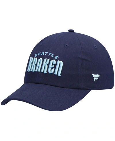 Shop Fanatics Men's Deep Sea Blue Seattle Kraken Wordmark Adjustable Hat