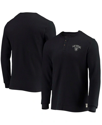 Shop Junk Food Men's Black Las Vegas Raiders Thermal Henley Long Sleeve T-shirt