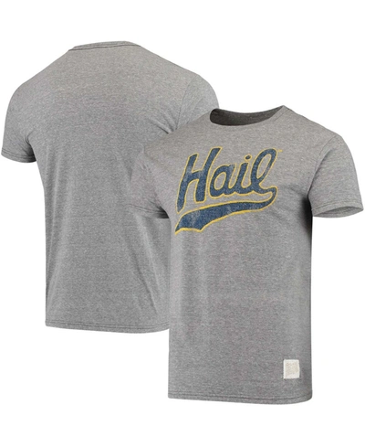 Retro Brand Men's Heather Gray Michigan Wolverines Vintage-inspired Hail Tri-blend T-shirt In Heather Gray