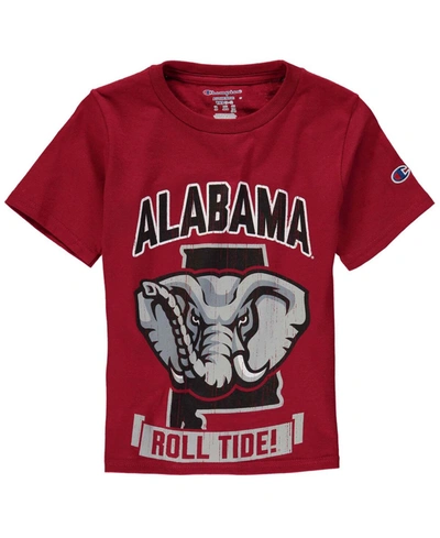 Champion Big Boys Crimson Alabama Crimson Tide Strong Mascot T-shirt In Crimson