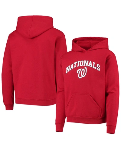 STITCHES BIG BOYS AND GIRLS RED WASHINGTON NATIONALS PULLOVER FLEECE HOODIE 
