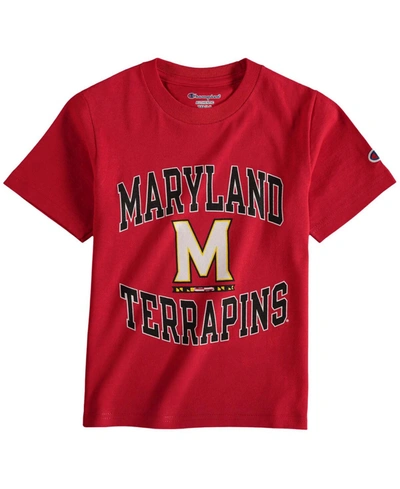 Shop Champion Big Boys And Girls Red Maryland Terrapins Circling Team Jersey T-shirt