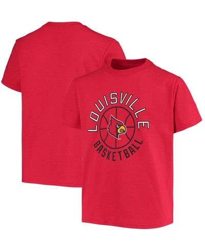 Shop Champion Big Boys And Girls Red Louisville Cardinals Basketball T-shirt