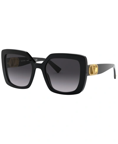 Shop Valentino Women's Low Bridge Fit Sunglasses, Va4069a 53 In Black