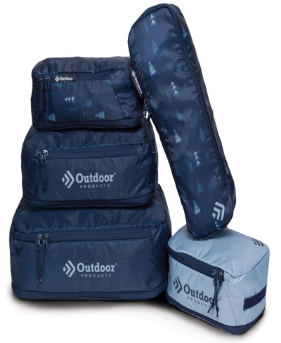 Outdoor Products Expandable Travel Cubes, Set Of 5 In Blue