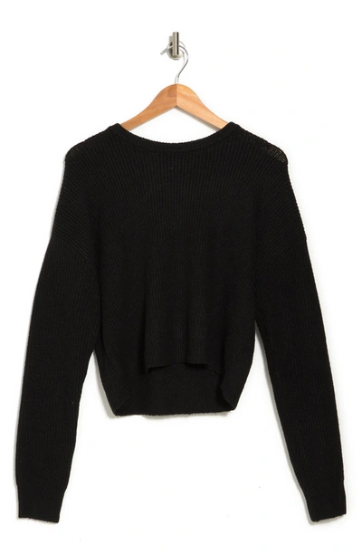 Shop Abound Cozy Recycled Knit Crew Neck Sweater In Black