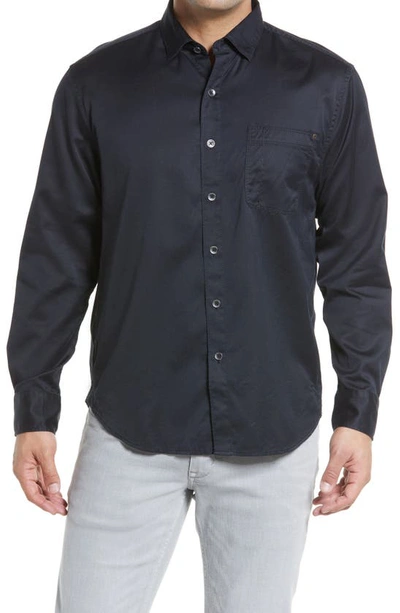 Shop Tommy Bahama Tahitian Twill Shirt In Black