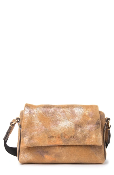 Shop Aimee Kestenberg Broadway Mini Crossbody In Gold Brush Metallic