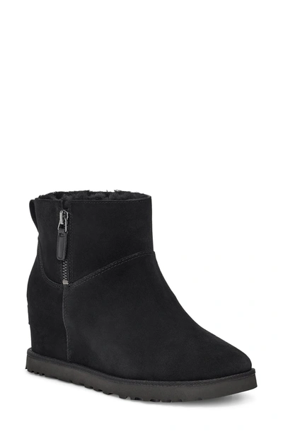 Shop Ugg Classic Femme Mini Wedge Bootie In Black Suede