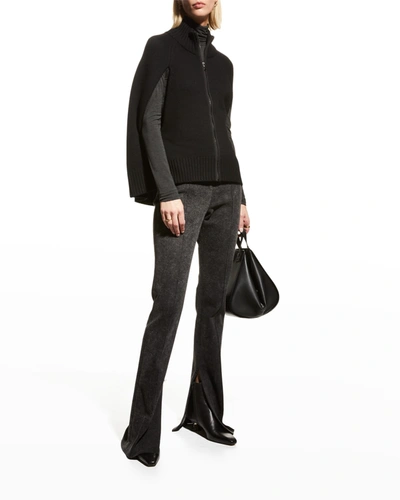Shop Kobi Halperin Felicia Zip-up Wool Sweater In Black